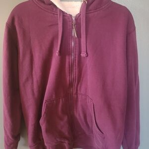 Burgundy Zip-Up Hoodie